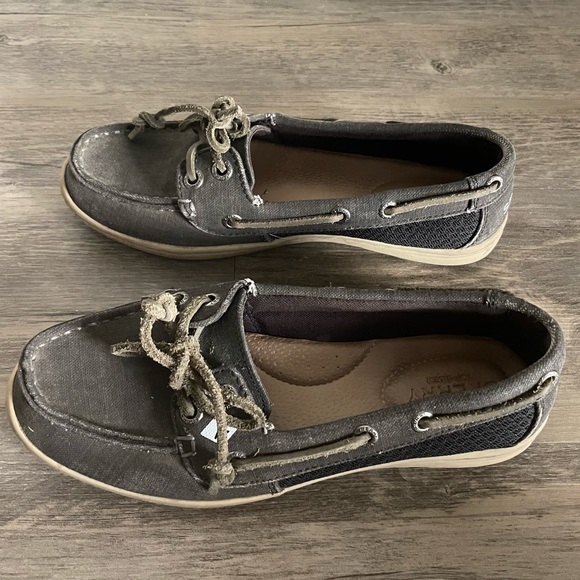 Gray sperry boat shoes loafers grey size 5 womens - Picture 2 of 4